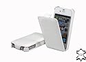 StilGut, Ultra Slim, pochette de cuir exclusive pour le Apple iPhone 4/ iphone 4s rabattable - blanc