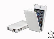 StilGut, Ultra Slim, pochette de cuir exclusive pour le Apple iPhone 4/ iphone 4s rabattable - blanc