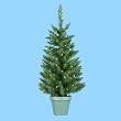 3' Pre-Lit Potted Artificial Pine Christmas Tree - Clear Lights