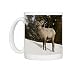 Bighorn Sheep (Ovis canadensis) ram in the snow, Yellowstone National Park, Photo Mugs