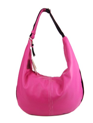 BRUNO ROSSI Italian Shoulder Bag Crossbody Hobo Bag in White - Fuchsia - Lilac or Red Leather BRUNO ROSSI Italian Shoulder Bag Crossbody Hobo Bag in White - Fuchsia - Lilac or Red Leather