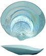 Large Glass Azure Blue Abalone Shell Dish 11" x 12"