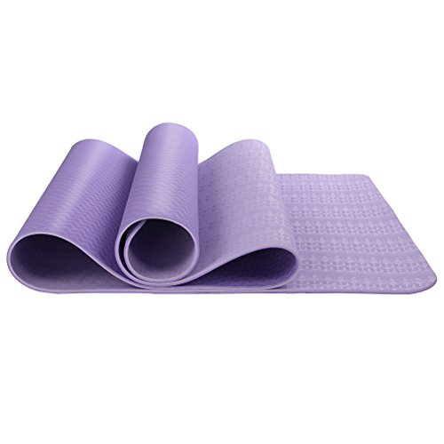 Leapair 1/4-inch TPE YOGA Mat Exercise Fitness Non-Slip, 72″x24″ Purple
