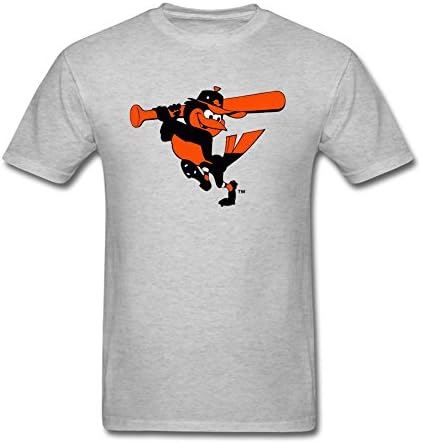 YJKJ Baltimore Orioles Bird Baseball Adult Boyfriend TShirts Grey M