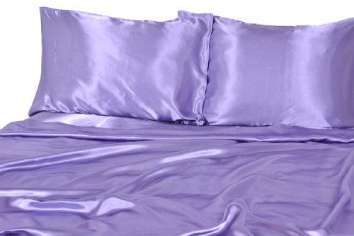 Elite Home Products Collection Silky Luxurious Woven Satin 4-Piece Sheet, California King, Lilac Elite Home Products Collection Silky Luxurious Woven Satin 4-Piece Sheet, California King, Lilac