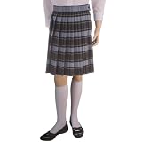 French Toast School Uniforms Plaid Pleated Skirt Girls Blue Gold Plaid 16-1/2 Plus
