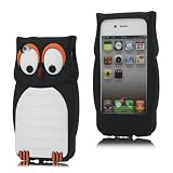 ORIGINAL iCoverIt Cover in der "FUNKY EULEN EDITION" für Apple iPhone 4 / 4S in COOL BLACK / SCHWARZ