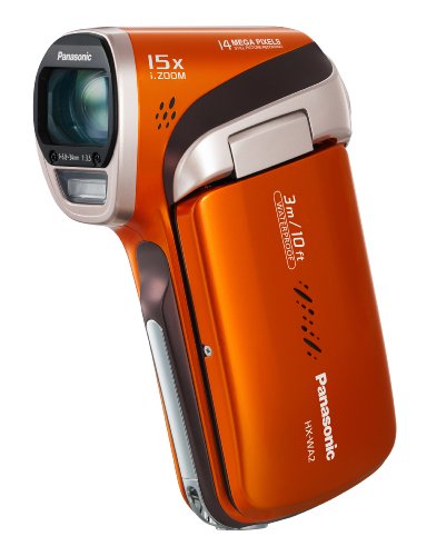 Panasonic HX-WA2EG-D HD-Camcorder (14 Megapixel, 5-fach opt. Zoom, 1MOS Sensor, bis zu 3m wasserdicht, 41mm Weitwinkel) orange