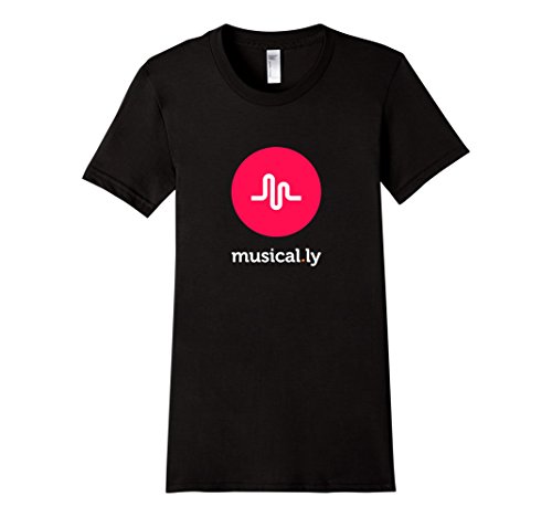 Women's 'musical.ly' T-Shirt (Black - Fitted Cut) Medium Black
