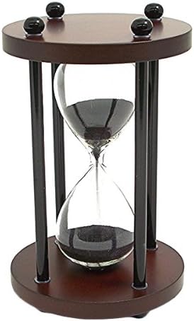 Hourglass Shape 4 Minute Sand Timer Tarnish Proof, Walnut