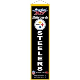 Buy Winning Streak Pittsburgh Steelers Super Bowl Xiv Champions Marquee Banner Size: One Size
