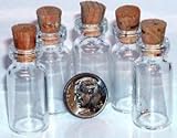 NEW, 30, GLASS BOTTLES, with, 30, CORKS, CLEAR, MINIATURE STORAGE BOTTLES, MINI, BOTTLE is 1-7/16 TALL x 1/2 WIDE, UPC609722846585