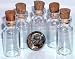 GLASS, BOTTLE, CLEAR, MINIATURE, STORAGE, BOTTLES, with CORKS, BOTTLE, is 1-7/16