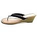 FASHION FOCUS KAVA-22 Women Casual Slip On Thong Toe Stacked Mid Wedge Sandals