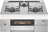 ノーリツ　ビルトインコンロ　N3WM3PWAS6STE【都市ガス12A・13A用】　S-Blink revor　幅60cm　シルバーグレーガラストップ