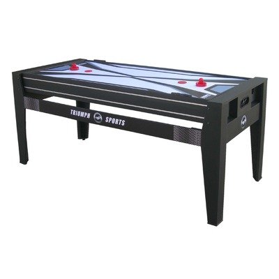 Triumph Sports 72-Inch 4-in-1 Rotating Air Powered Hockey, Billiards, Table Tennis and Football Table (Black)