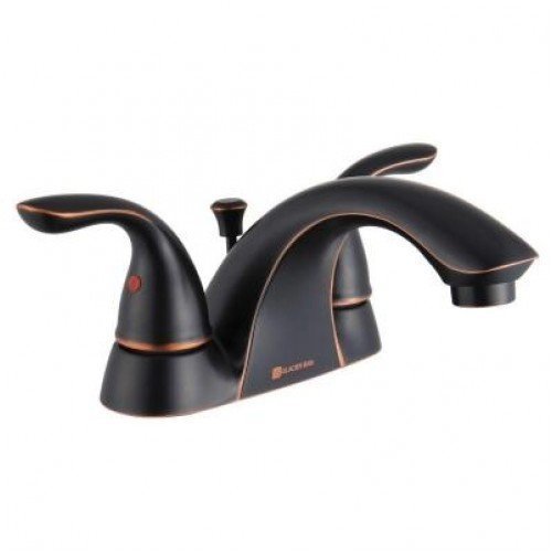Builders 4 in. Centerset 2-Handle Low Arc Bathroom Faucet in Oil Rubbed Bronze by Joyou Group Building Materials Co. Ltd.