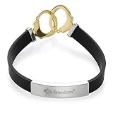 18k Gold, Sterling Silver and Rubber Bracelet