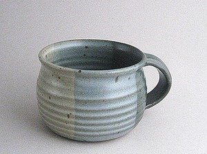 Best Cheap Handmade stoneware pottery soup crock with handle - neutral green Kunkelman Pottery