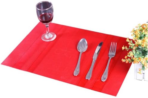 Gracelife 2 X Red PVC Placemats Dining Pads Heat Insulation Table Mat Anti-skid Cup Mat