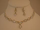 Classic Irridescent Crystal Necklace and Earring Set