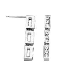 14K White Gold Diamond Earrings - 0.28 Ct. -- LIFETIME WARRANTY