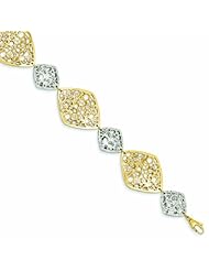 Genuine 14K Two-Tone Polished & Diamond Cut Bracelet 7.5 Inches 7 Grams Of Gold 100% Satisfaction Guaranteed.