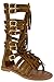 Link Katia 50K Little Girls Strappy Buckled Fringe Gladiator Flat Sandals Tan