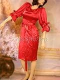 Review   / $3750 New DOLCE & GABBANA Red Silk Satin Bow Dress 10 / 44