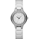 DKNY Women's NY4982 White Ceramic Quartz Watch with White Dial