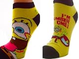 6 Prs Boys Spongebob Trainer Socks Size12-3
