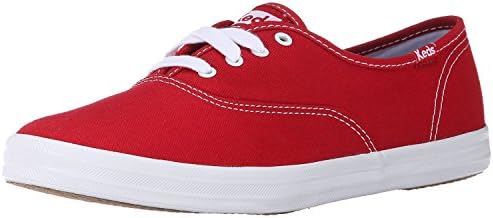 Keds Champion Red White Canvas Womens Plimsolls Trainers Shoes-3