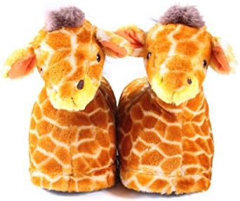 Happy Feet Mens and Womens Giraffe Animal Slippers