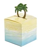 Hortense B. Hewitt Wedding Accessories Pop-Up Favor Boxes, Beach and Palm Tree, Pack of 25