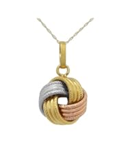 14k Gold Textured Love Knot Pendant