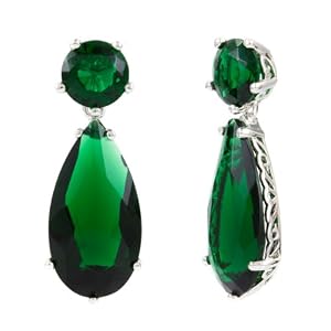 Buy Angelina's Simulated Emerald Earrings - Petite Sterling Silver by Emitations