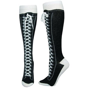 Printed Laces Knee-high Socks