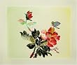 Butterfly and Peony - Woven Wheat Stalk Picture, Hand Crafted