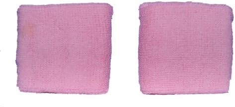 SockTower2 Pieces Pink Wristbands Sports Athletic Terry Cotton Cloth Sweatband