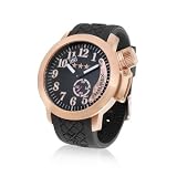 Haurex Armata Black Gold Plated Rubber Strap Date Watch by Haurex