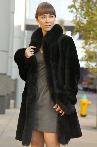 Womens Chantal Reversible Sheepskin Fur Trim