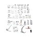 Dtacke 32Pcs Sewing Machine Presser Foot Feet Set with Box DIY Sewing Machine Accessories for Singer Brother Janome