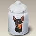 Miniature Pinscher (Cropped Ears-Red): Ceramic Treat Jar 10