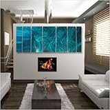 Abstract by Ash Carl Metal Wall Art in Turquoise - 23.5
