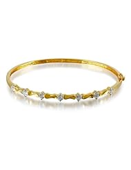 0. 748 ct Diamond & Yellow Gold Dainty Bangle