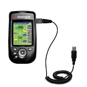 Coiled Usb Cable For The Sonocaddie Auto Play Golf Gps With Power Hot Sync And Charge Capabilities - Uses Gomadic Tipexchange Technology