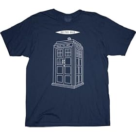 Dr. Doctor Who Police Booth Linear Tardis Navy T-shirt Tee