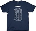 Dr. Doctor Who Police Booth Linear Tardis Navy T-shirt Tee