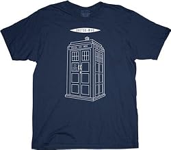 Dr. Doctor Who Police Booth Linear Tardis Navy T-shirt Tee