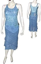 Summer Skirt Sets in Georgette Embroidery Womens Casual Sundresses Size P (skts095)
